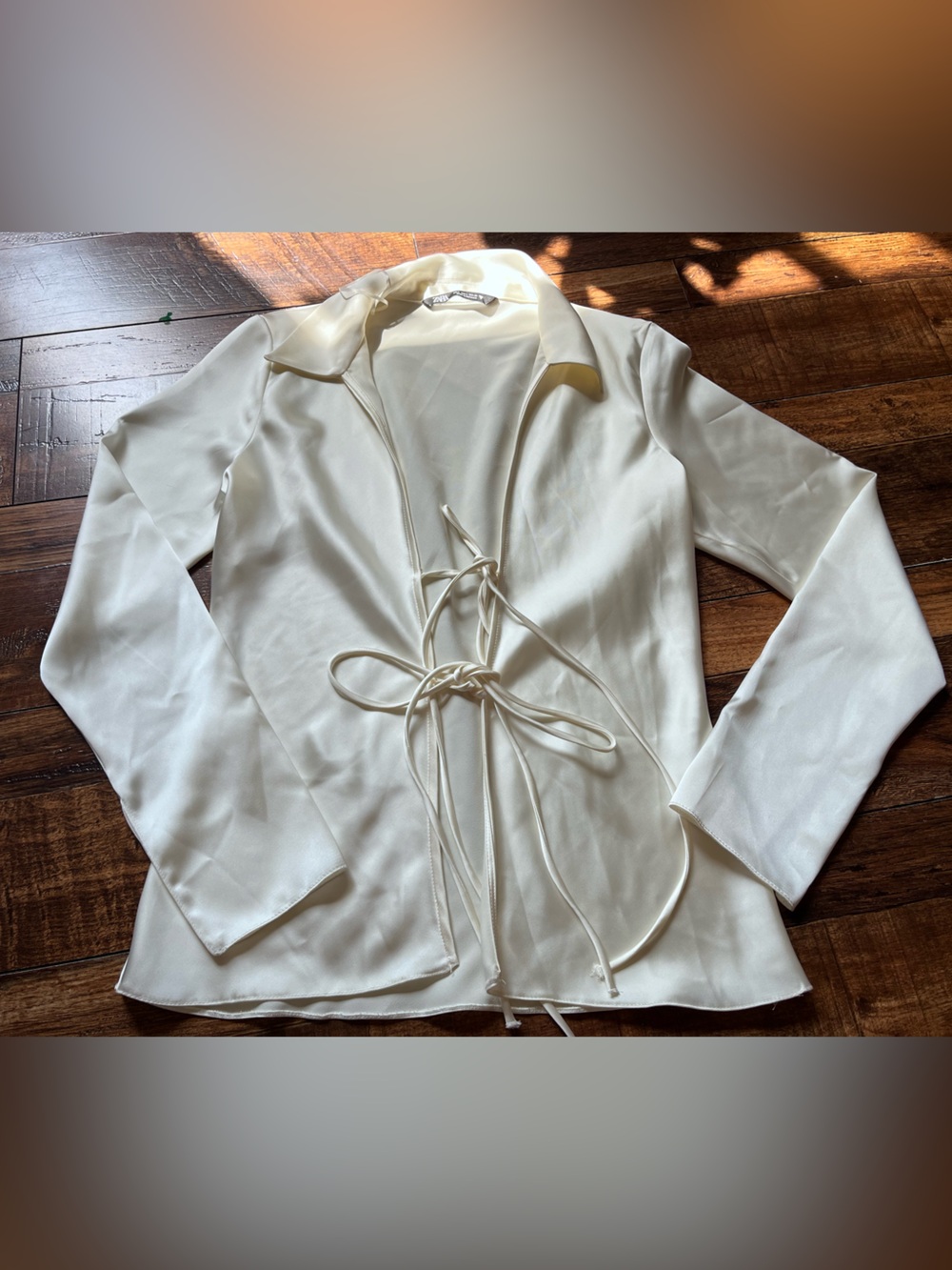 Zara Cream Satin Top